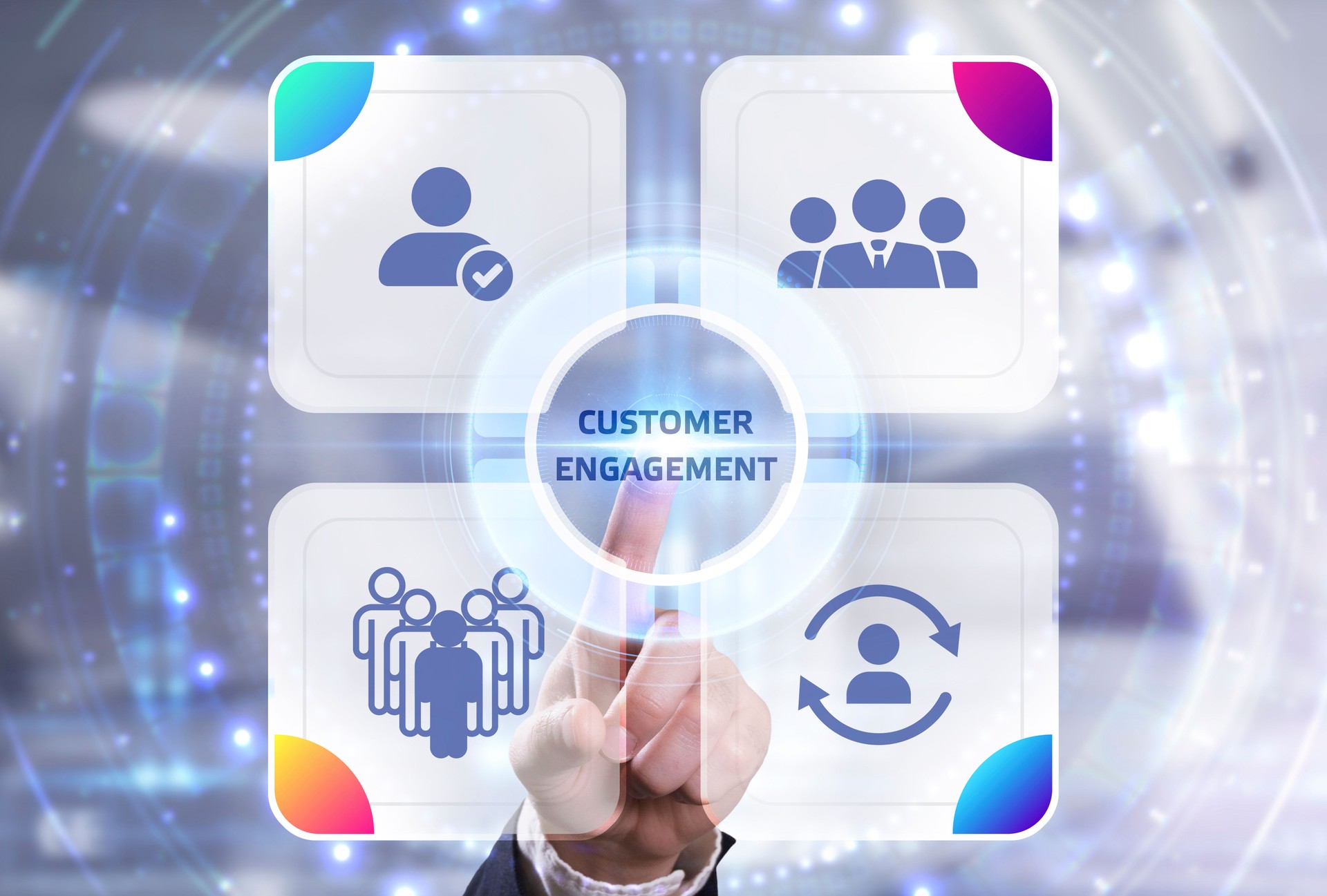 Business, Technologie, Internet und Netzwerkkonzept. Zeigt die Inschrift: CUSTOMER ENGAGEMENT.