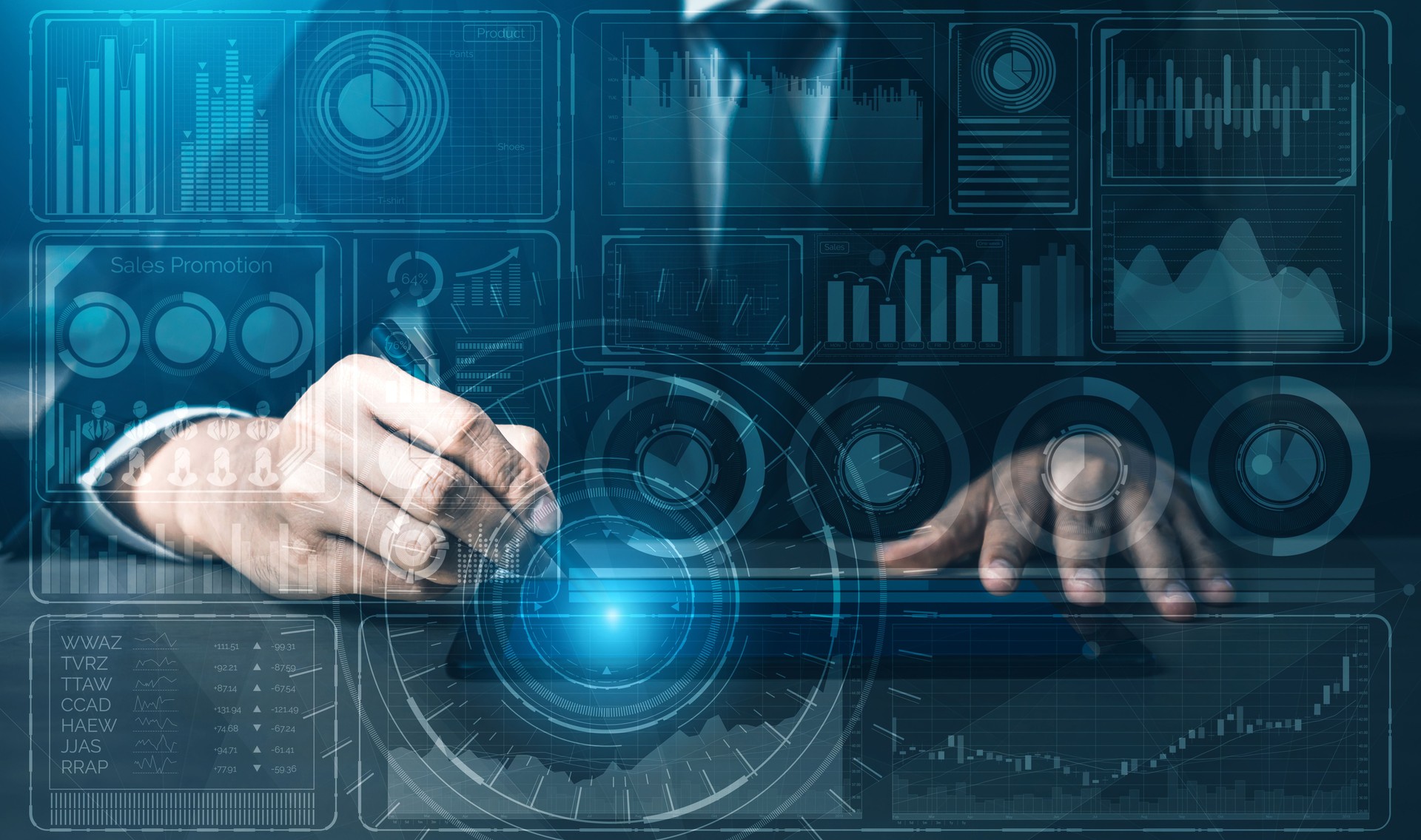 Big Data Technology for Business Finance Concept.